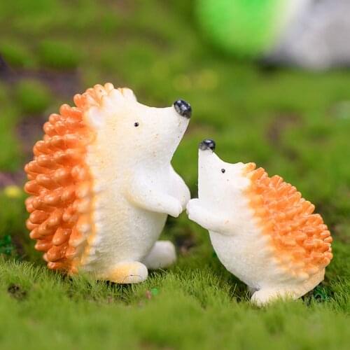 1 Pcs Hedgehog Figurine Miniatures Home Decoration Kawaii Accessories yard garden decor