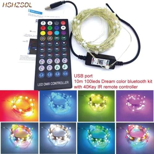 USB 40Key IR Remote and Smart Bluetooth APP LED String Light For Christmas Tree Decor xmas decoration Dream color String Lights