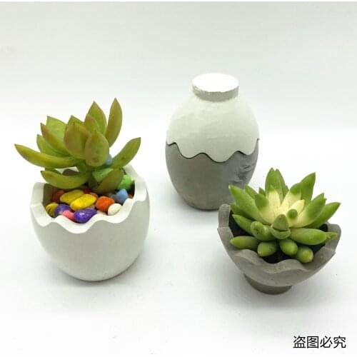 Egg Cement Plaster Mould Split Flower Pot Mould DIY Aromatherapy plaster mold Storage box mould