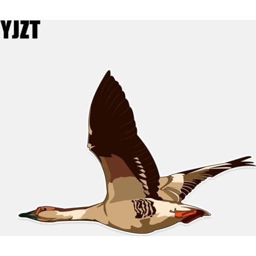 YJZT 14.4*10CM Pretty Swans Decor Car Sticker PVC Personalized Bumper Car Window Colored 11A0165