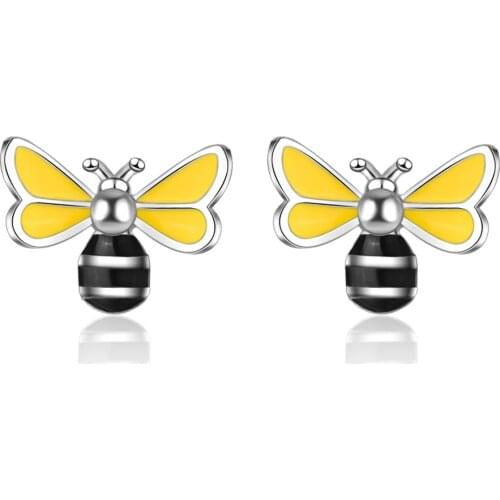 WYJZY Bee lady earrings fashion temperament student style dress up earrings jewelry surprise lover birthday gift