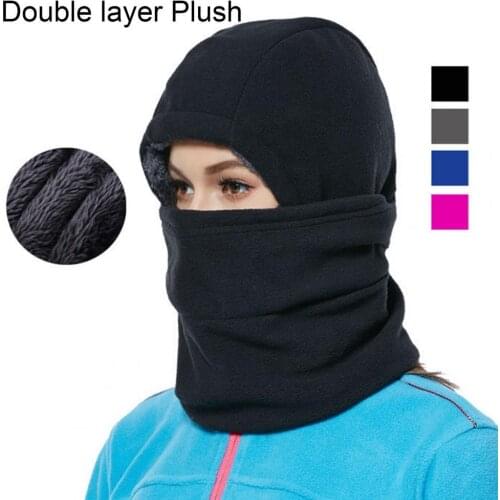 Winter Windproof Outdoor Fleece Hat Thickened Cold-proof Warm Face Hood Cover Fleece Hat