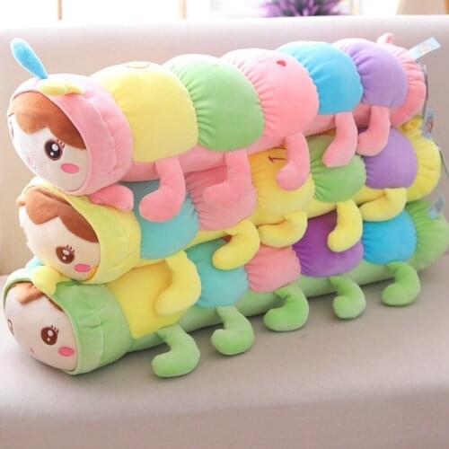 1PC 70cm Giant Colorful Caterpillar Plush Toy Super Cute Stuffed Doll Kids Baby Toy Long Sleeping Pillow Gift for Girlfriend