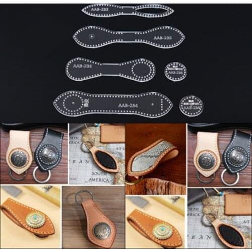 1Pc Acrylic Stencil Template DIY Leather Template Handmade Craft Key Buckle Sewing Pattern Sewing Tools 4 Sizes