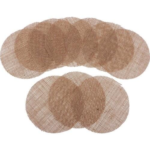 10 Pieces Round Burlap Linen Doilies Mat Placemat Table Cup Mat Coaster For Wedding Party Table Decoration 15cm