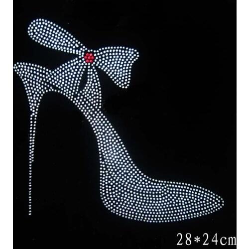 10piece/lot High-heeled shoes hotfix rhinestones heat transfer design iron on motifs, DIY motif rhinestones