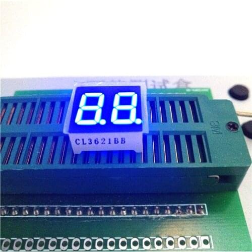10PCS New and original 2 Bit 0.36 inch Digital Tube LED Display High blue Light 7 Segment Common Cathode/Anode