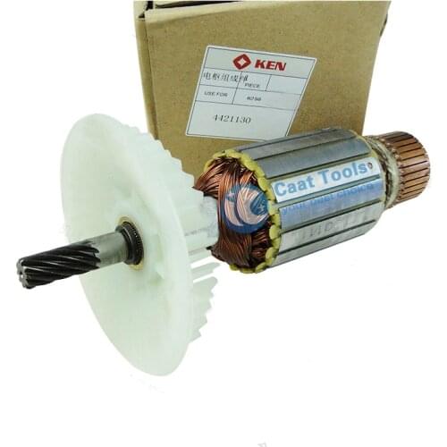 10 Teeth Drive Shaft Electric Hammer Armature Rotor, Carbon brush for KEN 6250N, Power Tool Accessories
