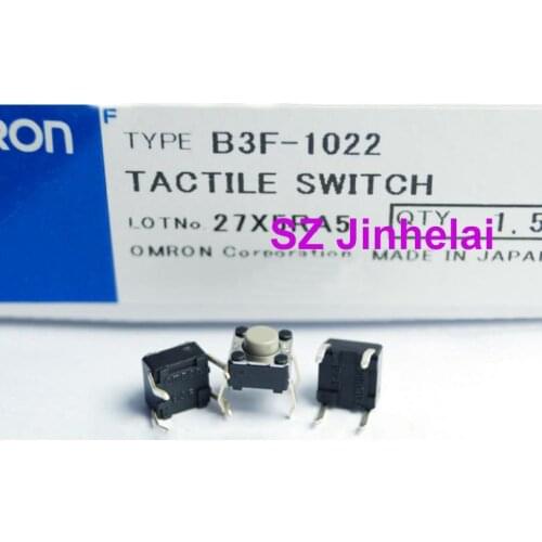 100pcs OMRON B3F-1022 Authentic original TACTILE SWITCH Key button 6*6*5mm,1.47N сенсорный выключатель