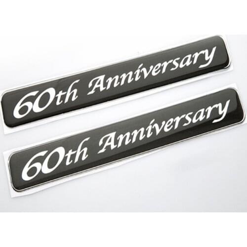 2pcs 60th Anniversary Rear Side Car Emblem Badge Decal Stickers Limited Edition