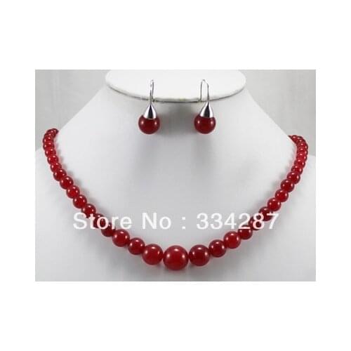 5 colors! 6-14mm green/purple/red/yellow jades tiger eye stone necklace earrings jade crystal