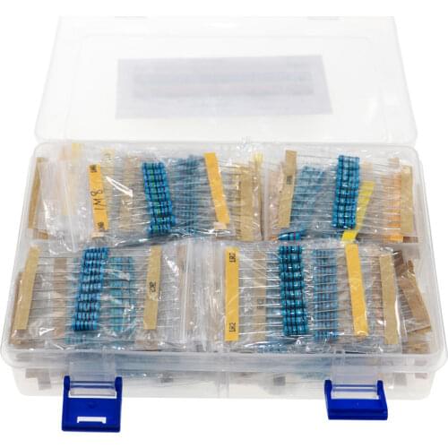 860Pcs 86Values x 10Pcs 1% 1W Metal Film Resistor Assorted Kit set 0.1 ohm~ 10M ohm Capacitor Range box