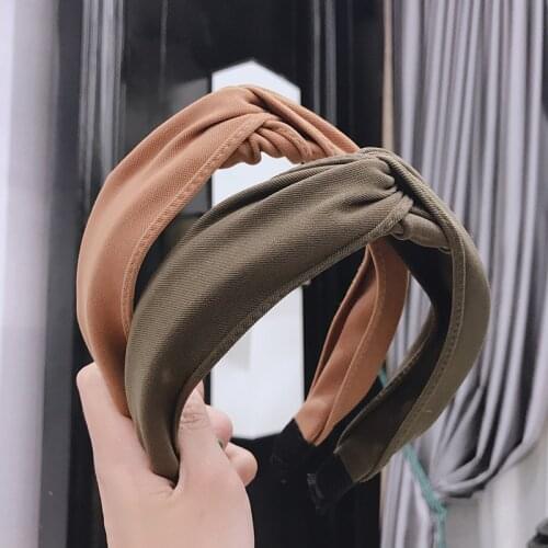 Hair Accessories Fashion Women Solid Knotted Crossed Velvet Hair Hoop Casual Wide Hairbands For Girls New Style Headdress
