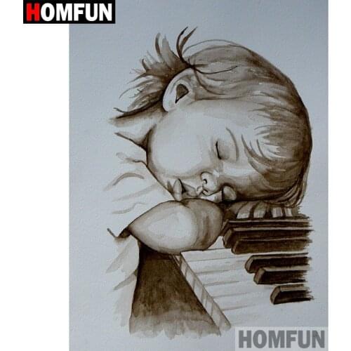 HOMFUN 5D DIY Diamond Painting Full Square/Round Drill "Piano baby" Embroidery Cross Stitch gift Home Decor Gift A09104