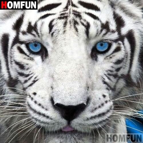 HOMFUN 5D DIY Diamond Painting Full Square/Round Drill "Animal tiger" 3D Embroidery Cross Stitch gift Home Decor A09450