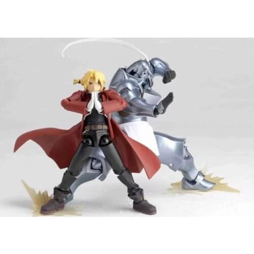 Revoltech Yamaguchi 116 Fullmetal Alchemist Edward Elric / 117 Alphonse Elric PVC Action Figure Collectible Model Toy