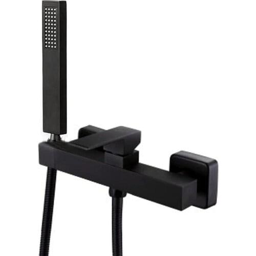 Black hot and cold Handheld Shower stainless steel Hose Connector Adjustable Wall Holder Matte Black Finish BL890