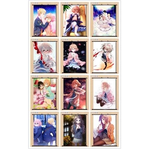 Coscase Anime Decorative Pictures Kyokai no Kanata Kuriyama Mirai Kanbara Akihito Nase Mitsuki Home Decor Wall Scroll Poster