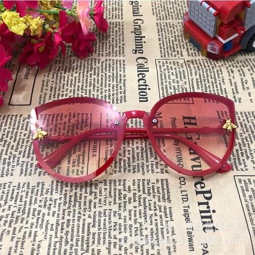 Cute Little Bee Children Sunglasses Brand 2020 Kids Girls Boys Toddler Sun Glasses Yellow Pink Cat Eye Oculos De Sol Infantil