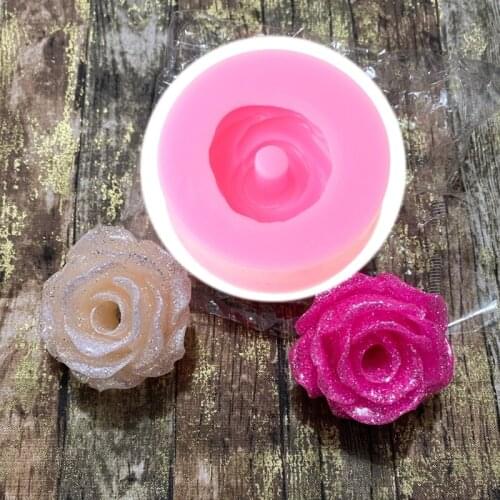 DIY Rose Flower Straws Topper Casting Silicone Mould Crafts Jewelry Making Tool Shiny Handmade Epoxy Resin Mold