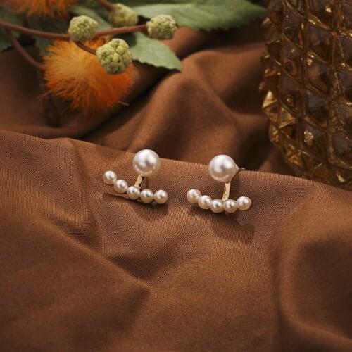 Korean Geometric Imitation pearl Earrings Simple Round Exquisite Drop Dangle Earrings for Women Girl Party Jewelry