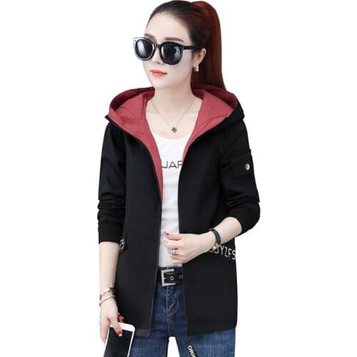 Women Spring Autumn Jacket Tops Long-Sleeved Large Size Loose Casual Hooded Coat Top Tooling Outerwear Woman baseball Uniform