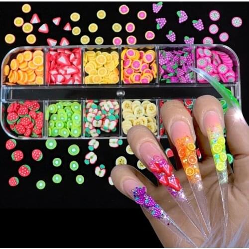 Lovely Fruits Colourful Nail Glitter 3D Fashion Flakes Sparkly DIY Dazzling Paillette Nail Art Decorations Manicure Accessories