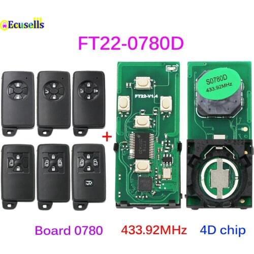 Lonsdor FT22-0780D 433.92MHz Smart Keyless Go Remote Key PCB with 4D Chip for Toyota Alphard 2006-2016 Board Number 0780