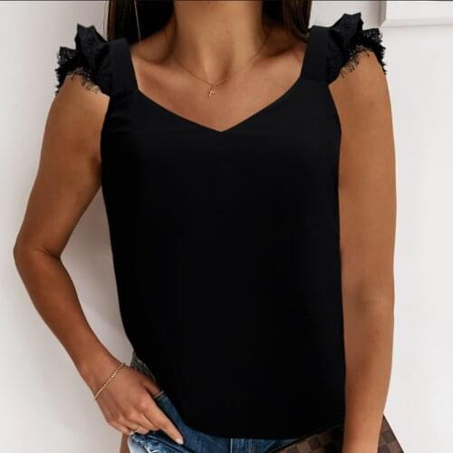 Fashion Women Sexy Satin Silk V-Neck Lace Strap Top Summer Vest Camisole Crop Tank Tops Casual Shirt Sleeveless Chiffon T-Shirt
