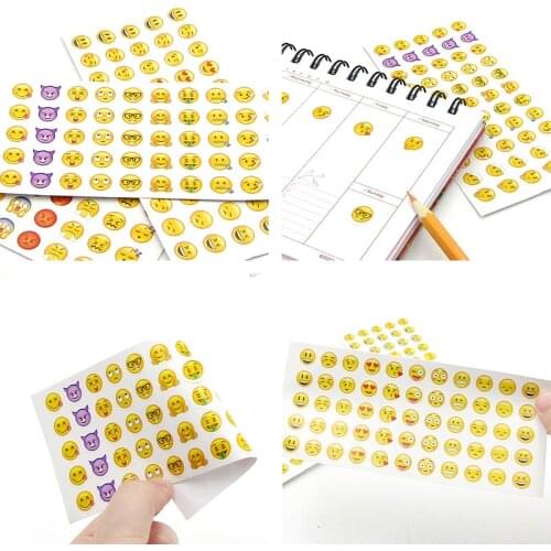 12pcs Emoticons Kids Sticker Girls Daily School Supplies Decoration DIY Children Album Scrapbooking Cute Smiley Face Stickers