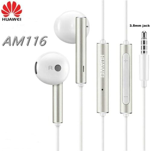 Huawei Honor AM116 Earphone In-Ear Earbud Wire Control Earphone is suitable for huaweiP8 P9 Lite P10 Plus Honor 5X 6X Mate 7 8