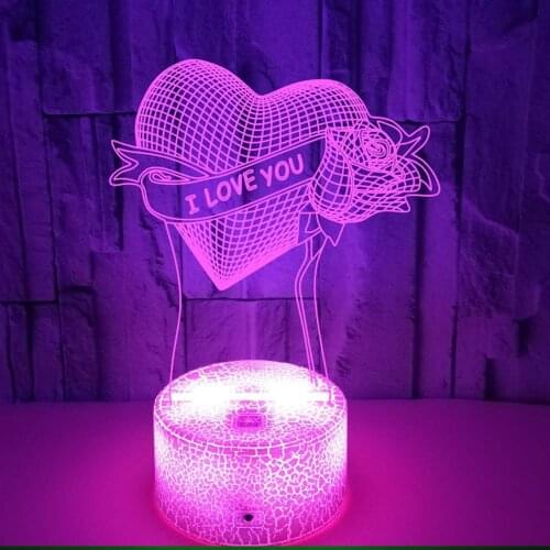 Nighdn 3D Lamp Illusion Night Light for Bedroom Decoration Table Lamp Valentines Day Gifts Romantic Proposal Atmosphere Light