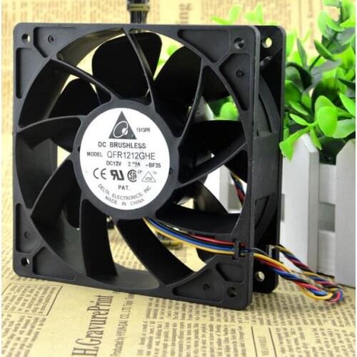 Wholesale: Delta QFR1212GHE 12V 2.70A 12038 120*120*38mm 74Y5220 4 line server fan
