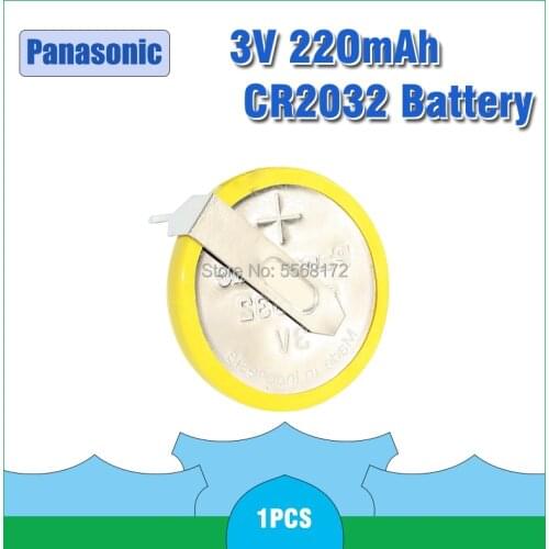 Panasonic CR2032 2 Solder Tabs Design Electronic Remote Control Button Coin Cells Battery For Motherboard Calculator