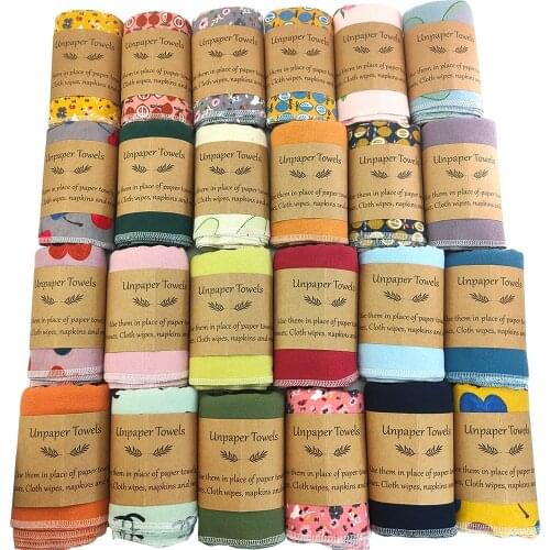 10pcs/Pack Paperless Towels 25X25cm Cotton Cloth Wipes Reusable Cleaning Paper Towel Replacemet Kitchen Unpaper Towel