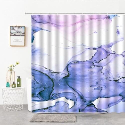 Marble Pattern Texture Shower Curtain Gradient Ink Pink Ins Shooting Background Curtains Home Bathroom Decorative Curtains Hook