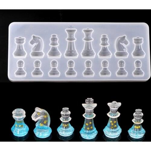 2021 New Silicone Mold for Resin International Chess Shape Silicone Uv Resin DIY Epoxy Resin Pendant Molds for Making Jewelry