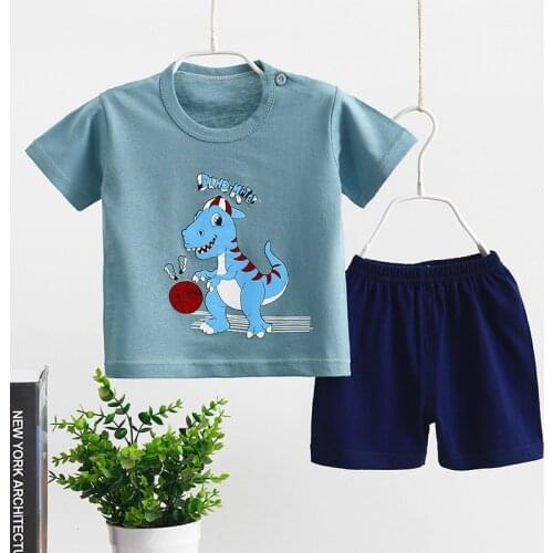 1 2 3 4 Year Baby Round Neck Set Short Sleeve Shorts 2 Piece Boys And Girls Cotton Casual Suit Kids Clothes Baby Set