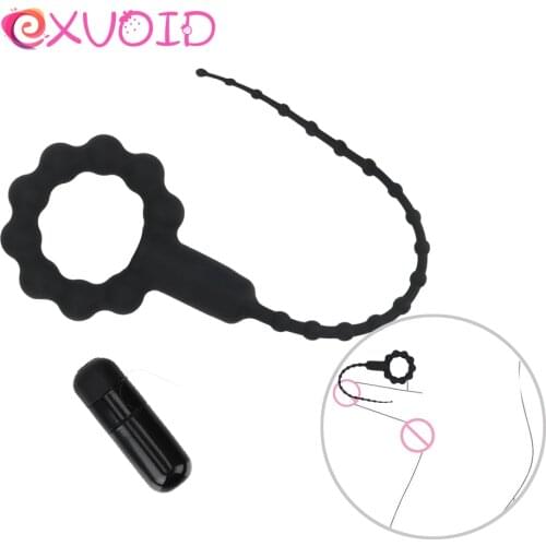 EXVOID Plug Beads Vibrator Male Penis Insertion Device Dilator Sounds Penis Plug Urethral Catheter Vibrating Sex Toys For Men