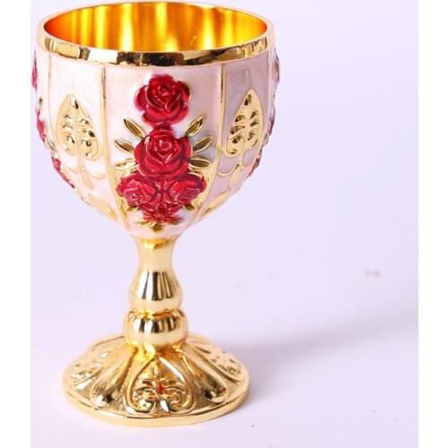 30ML Wine Cup Retro Creative Small Beverage Wine Cup Gold European Style Home Bar Glassware & Drinkware Bar Tools