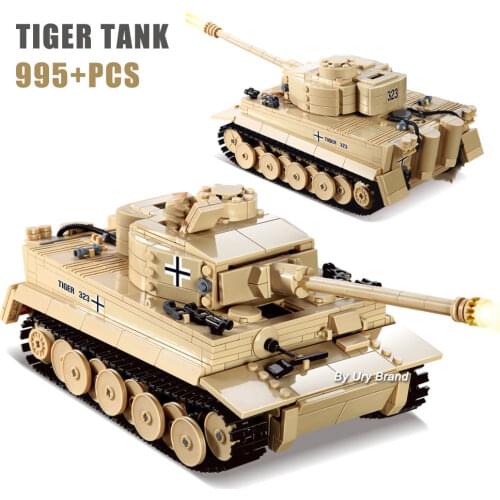 WW2 Military Armored War Chariot German Armored Force Tiger Tank Soldiers Doll Educational Building Blocks Toys Kids KAZI 82011