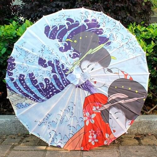 Japanese Chinese style rainproof oil paper umbrella and wind lady Japanese cuisine ceiling decorative umbrella