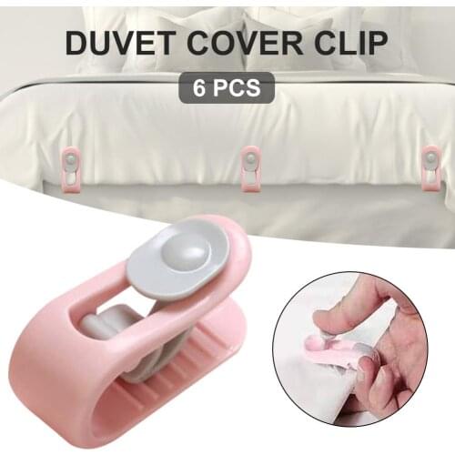 6Pcs Duvet Cover Clips Quilt Anti-Movement Gripper Pin-Free Bed Cover Holder Needle-Free Anti-Shift Comforter Fasteners Fixers