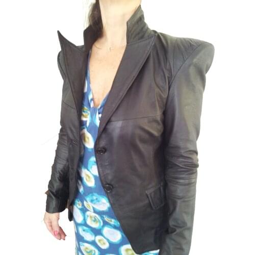 CREAZIONIINPELLE Womens Genuine Leather Jacket Made In Italy