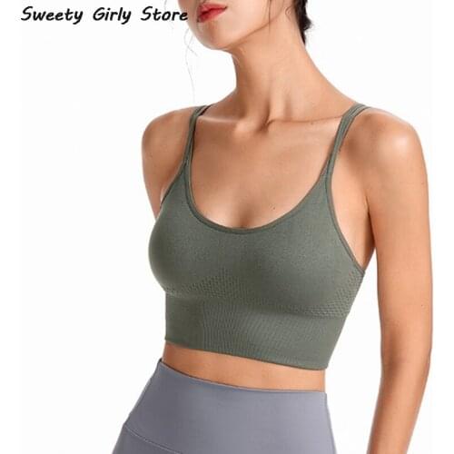 Women Breathable Padded Bra Quick Dry Summer Fitness Running Sports Top Vest Stretch Underwear Gym Workout Backless Bras Clothes