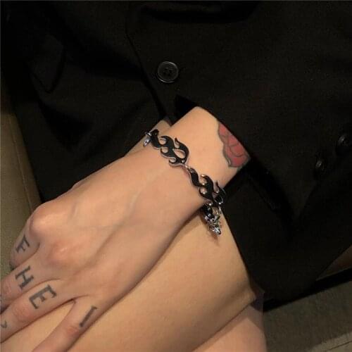Steampunk Flame Bracelet For Women Men Hip-hop Barbed Wire Thorny Chain Bracelets Silver Color Rock Night Club Unisex Jewelry