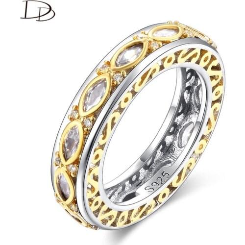 DODO Vintage Gold Color Pattern Fashion Hollow Rings For Women Cool Punk AAA Cz Zircon Girls Bague Party Accessories Gift Ra0132