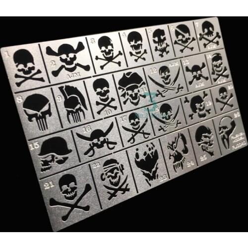 1pc 1/35 Military Model Gundam Mecha Skull Pirate Flag Army Stencil Leakage Spray Plate Model Tools
