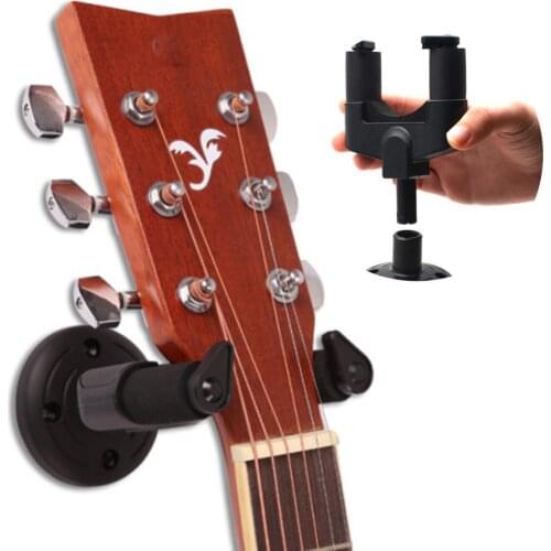 1 Pcs Guitar Hanger Hook Holder Wall Mount Stand Rack Bracket Display Guitar Black Non-slip