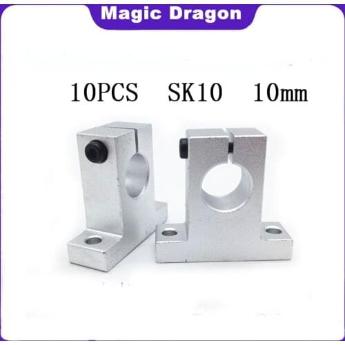 10 pcs/lot Free Shipping SK10 10mm linear bearing rail shaft support XYZ Table CNC Router SH10A 3D printer Part